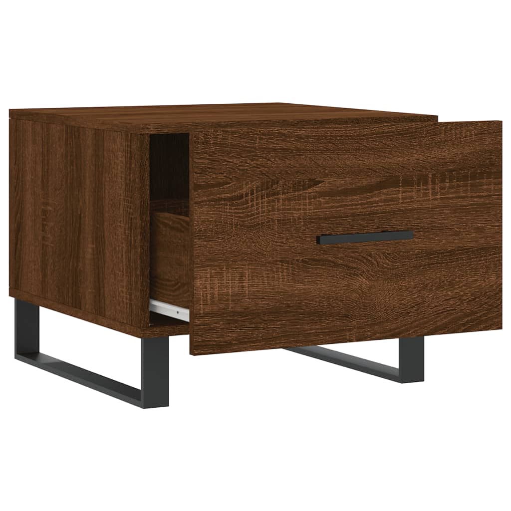 Coffee table, brown oak, 50x50x40cm, engineered wood