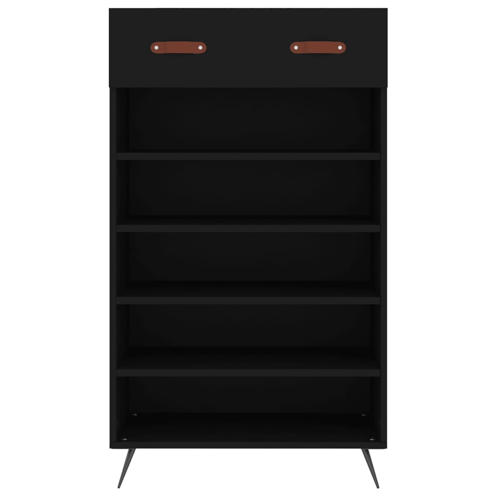 Shoe cabinet, black, 60x35x105cm, engineered wood