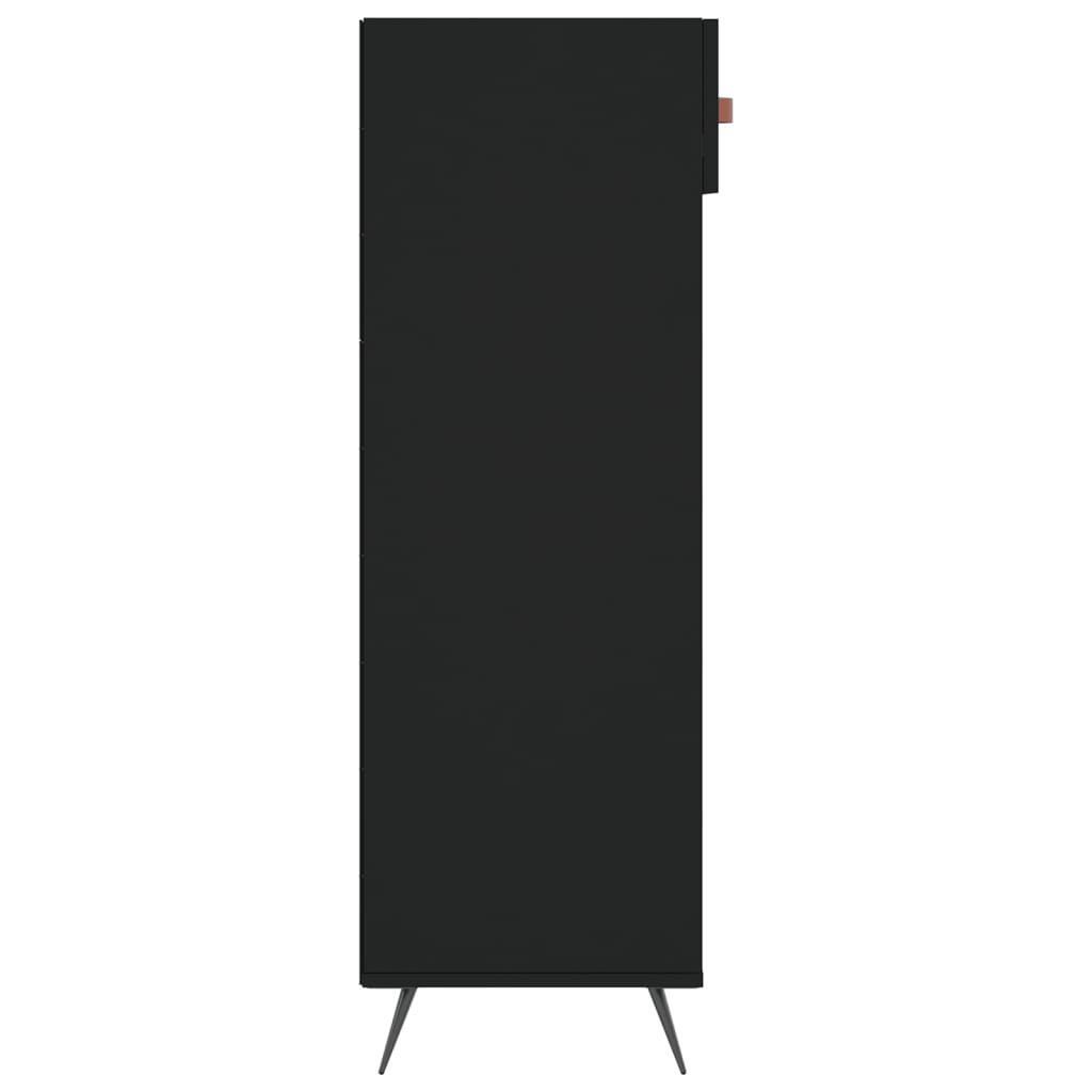 Shoe cabinet, black, 60x35x105cm, engineered wood