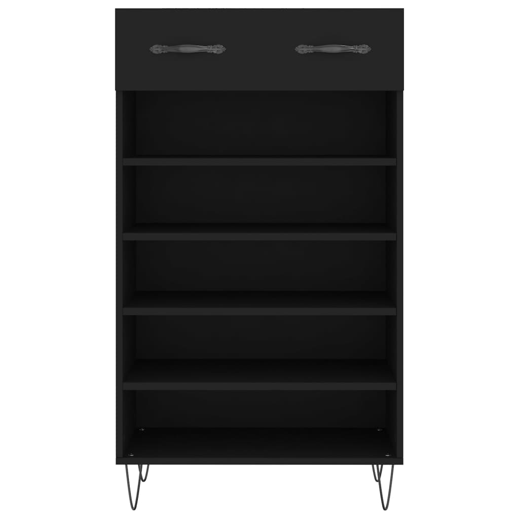 Shoe cabinet, black, 60x35x105cm, engineered wood
