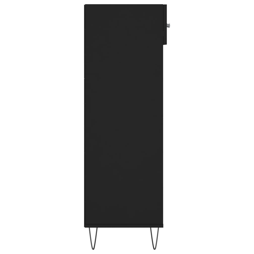 Shoe cabinet, black, 60x35x105cm, engineered wood