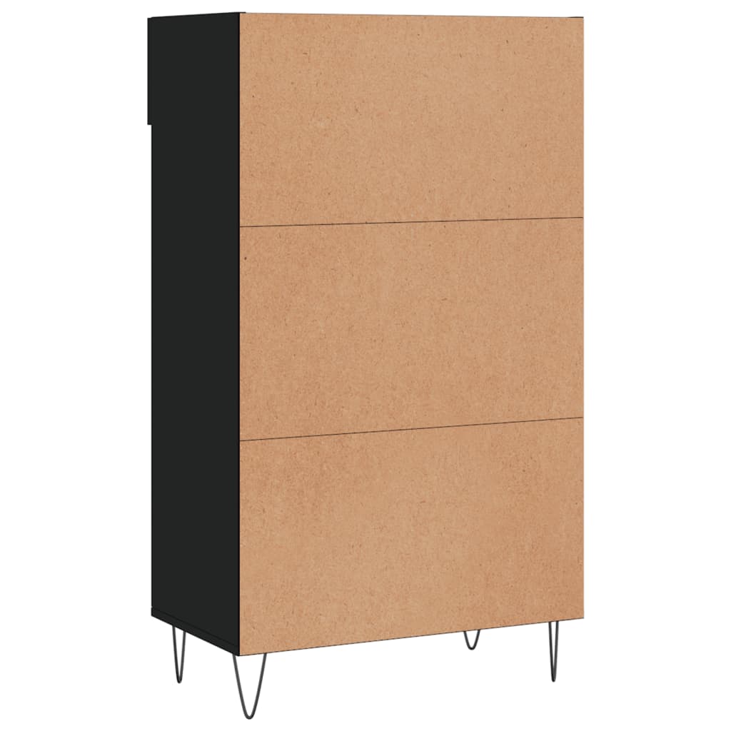 Shoe cabinet, black, 60x35x105cm, engineered wood