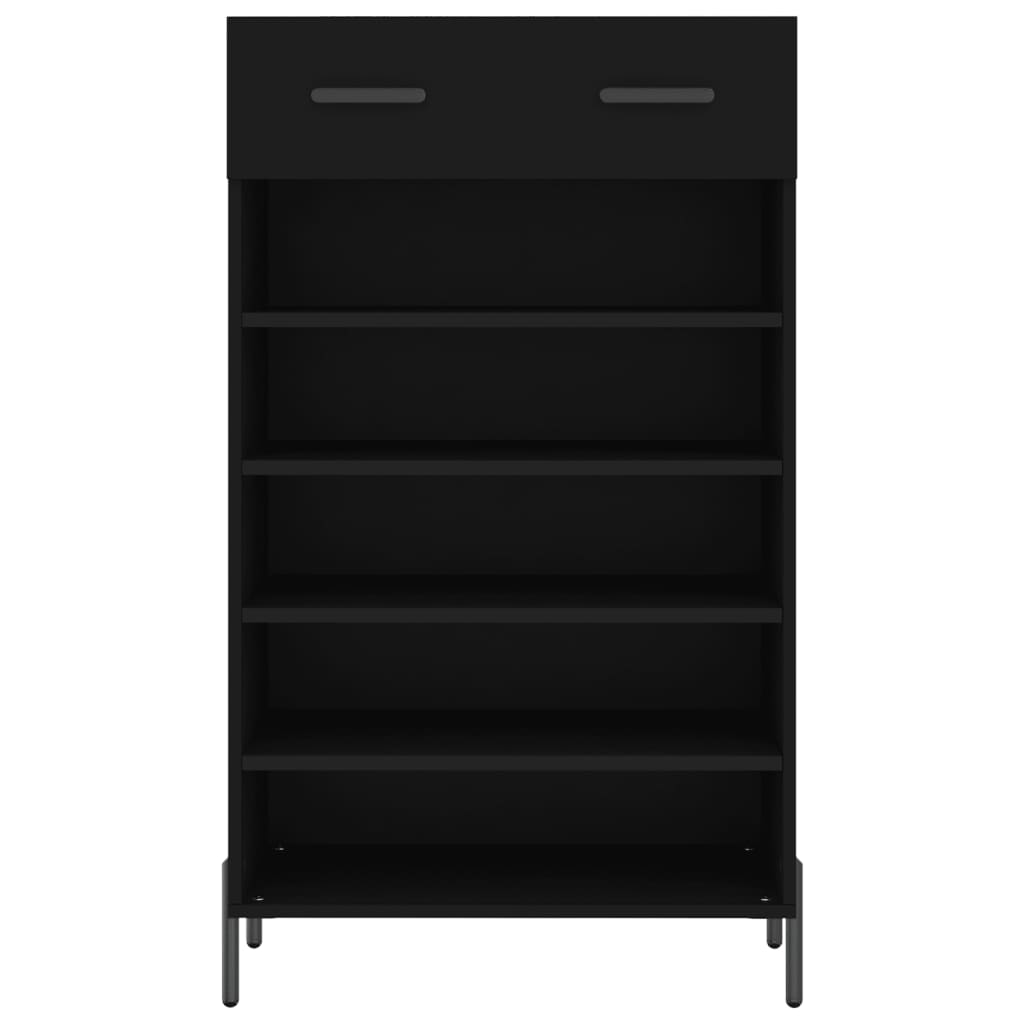 Shoe cabinet, black, 60x35x105cm, engineered wood