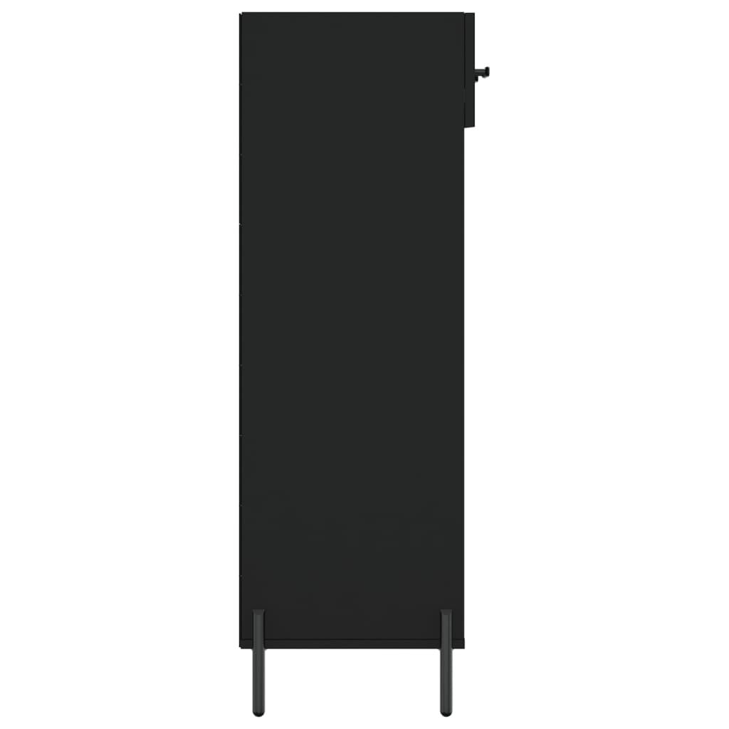 Shoe cabinet, black, 60x35x105cm, engineered wood