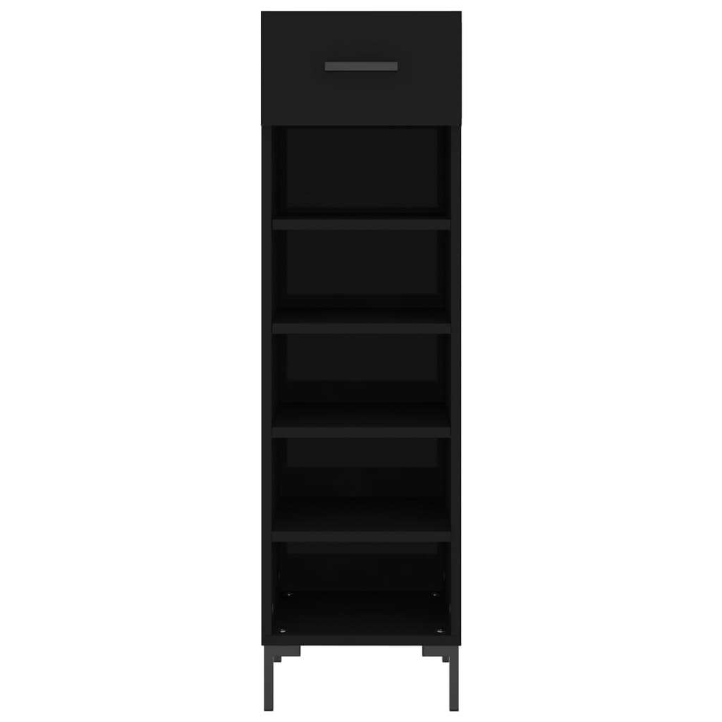 Apavu skapis, melns, 30x35x105 cm, apstrādāta koksne