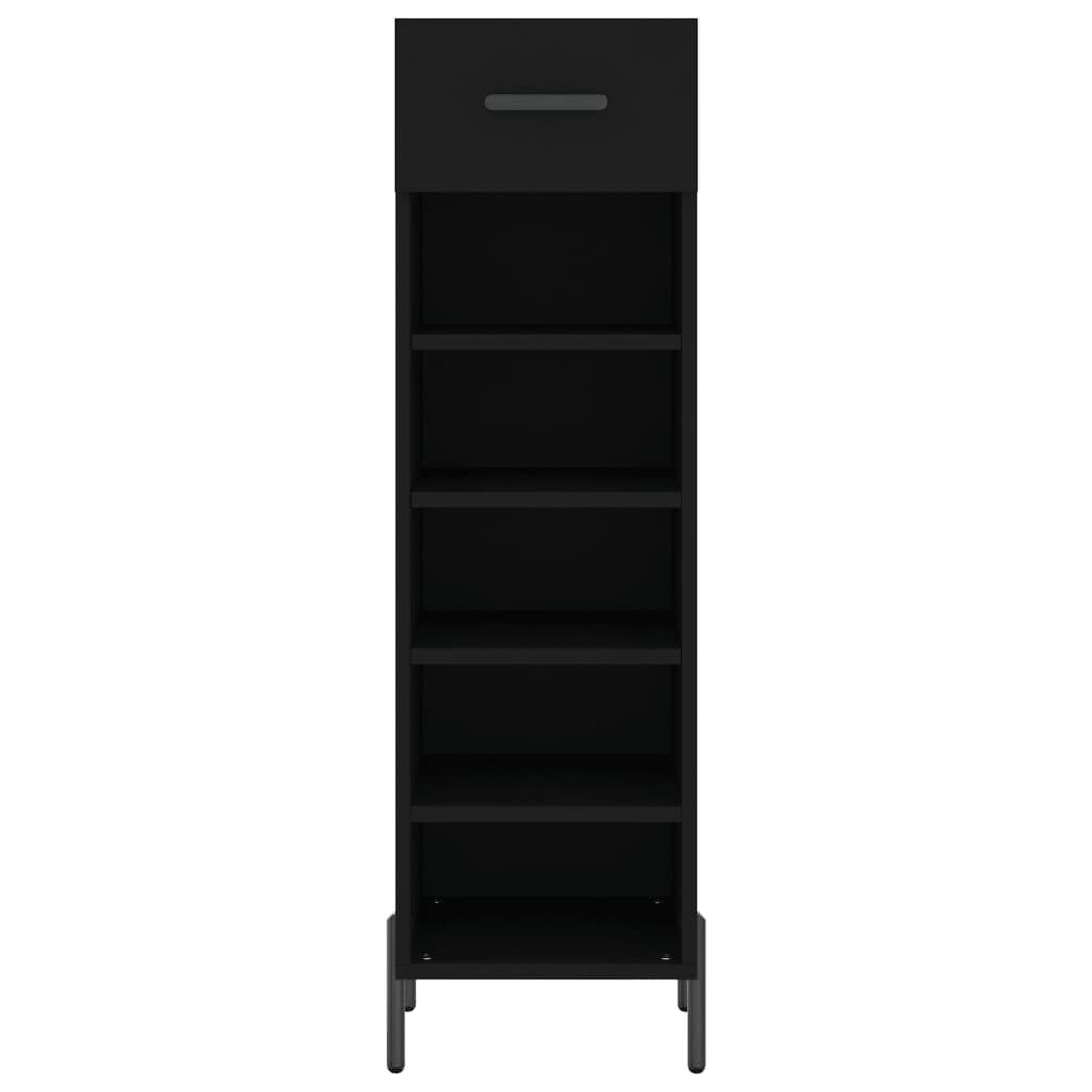 Shoe cabinet, black, 30x35x105cm, engineered wood
