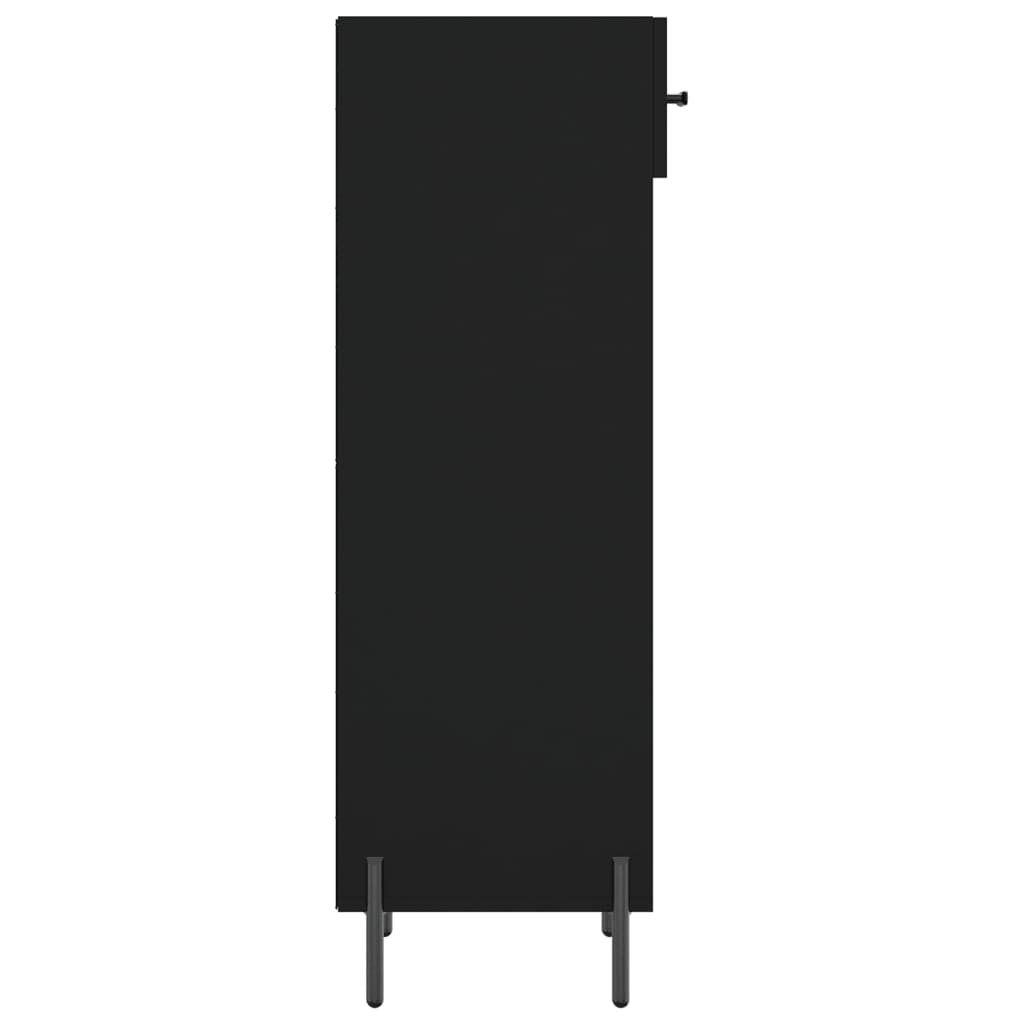 Shoe cabinet, black, 30x35x105cm, engineered wood