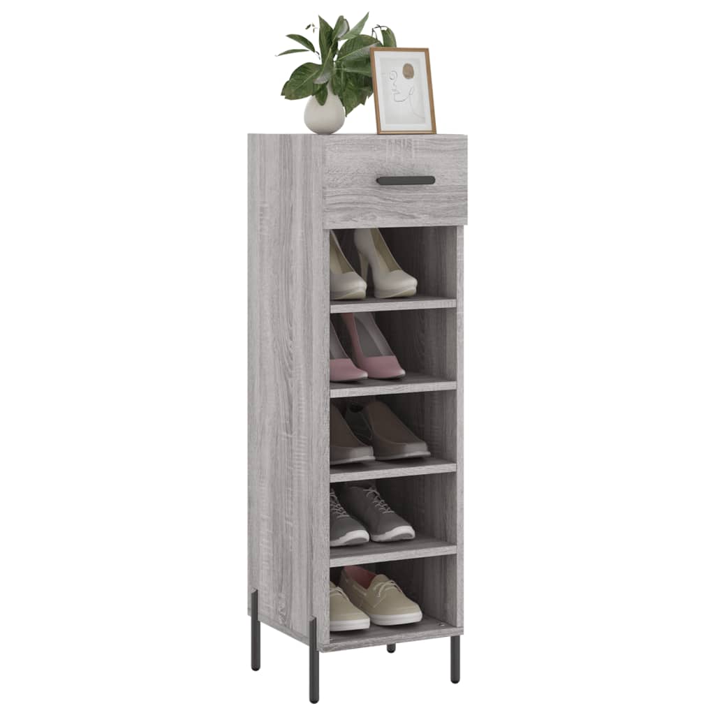 Shoe cabinet, grey oak, 30x35x105cm, engineered wood