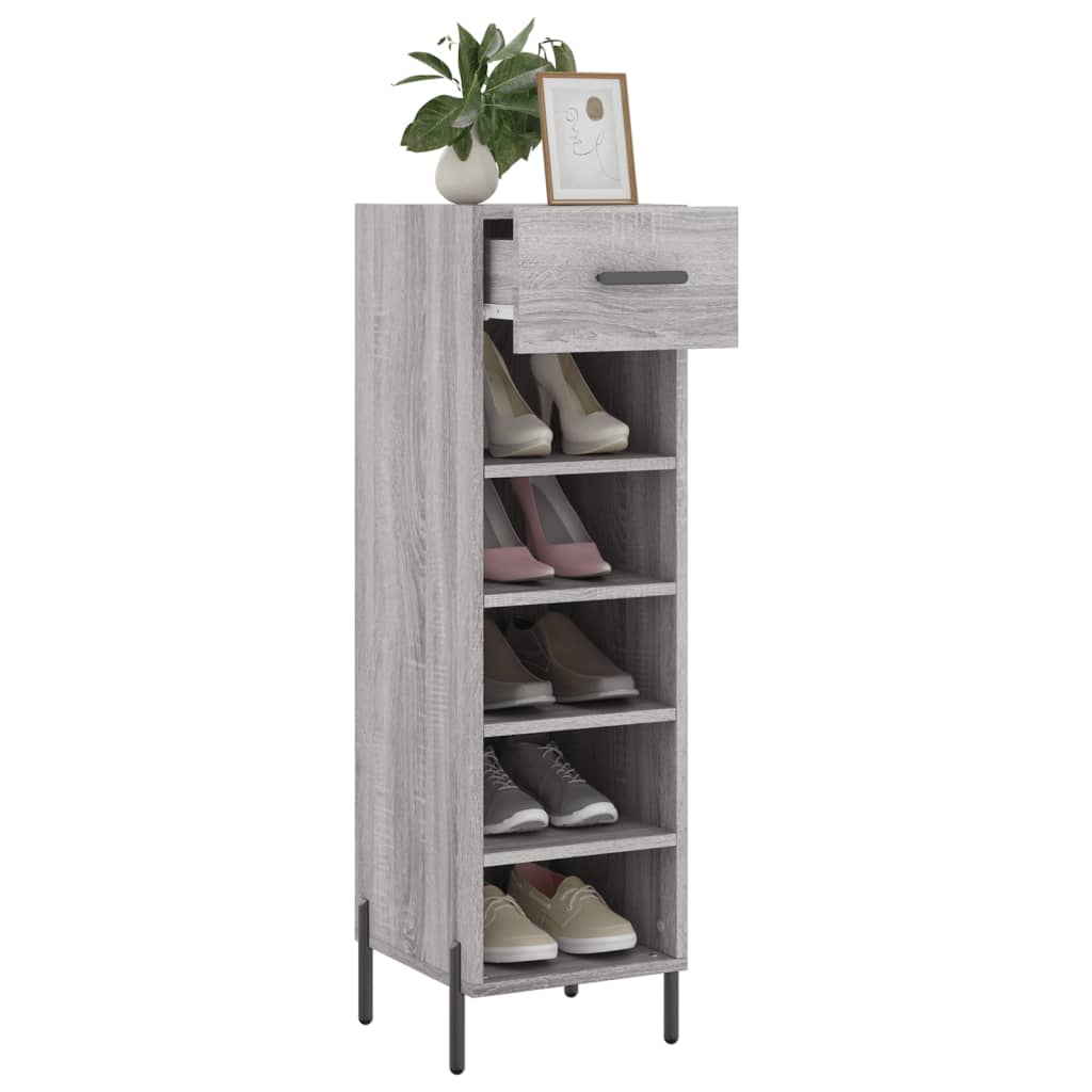 Shoe cabinet, grey oak, 30x35x105cm, engineered wood