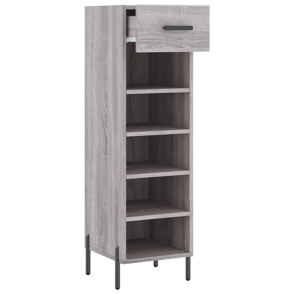 Shoe cabinet, grey oak, 30x35x105cm, engineered wood