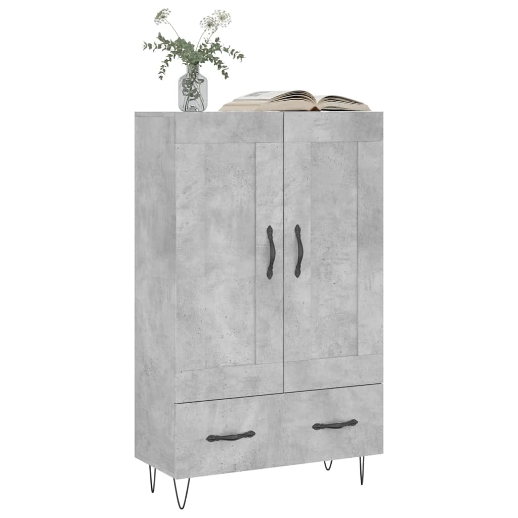 Chest of drawers, concrete grey, 69.5x31x115cm, engineered wood