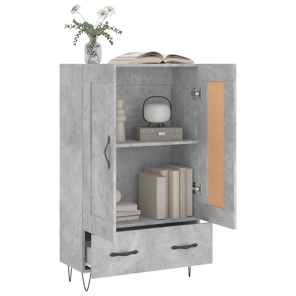 Chest of drawers, concrete grey, 69.5x31x115cm, engineered wood