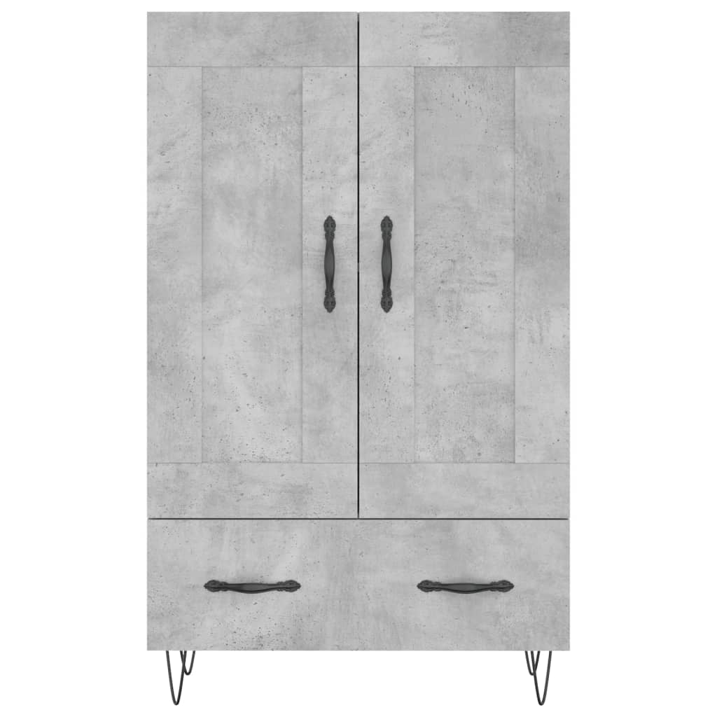 Chest of drawers, concrete grey, 69.5x31x115cm, engineered wood