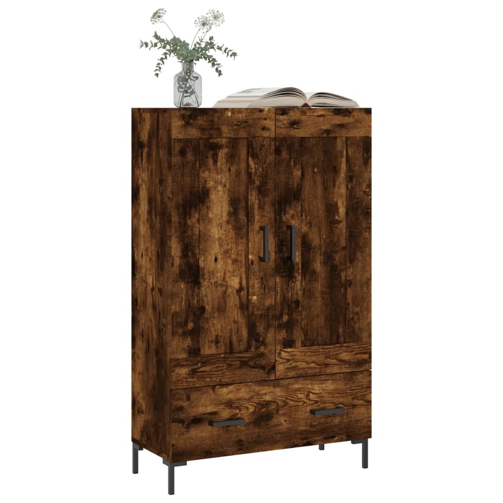 Chest of drawers, smoke oak, 69.5x31x115cm, engineered wood