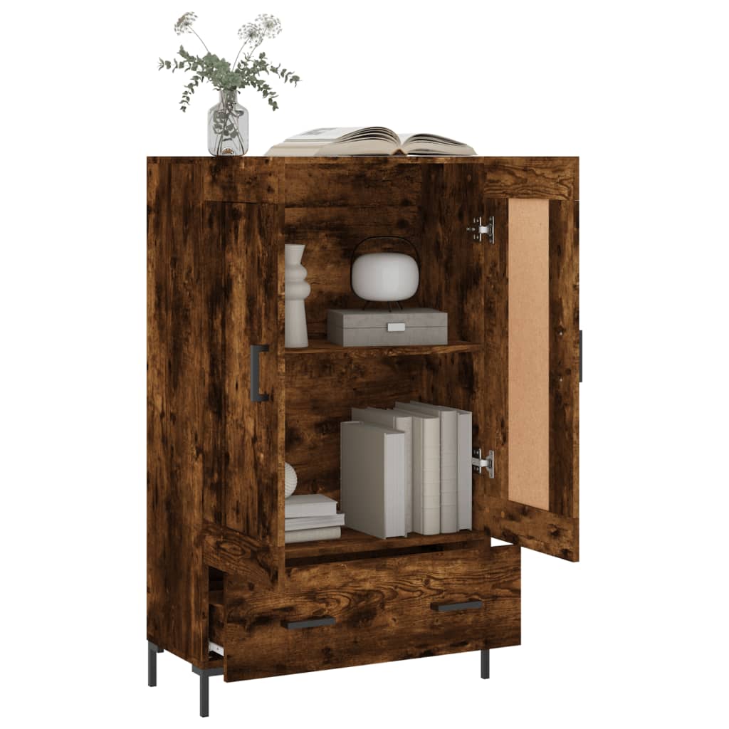 Chest of drawers, smoke oak, 69.5x31x115cm, engineered wood