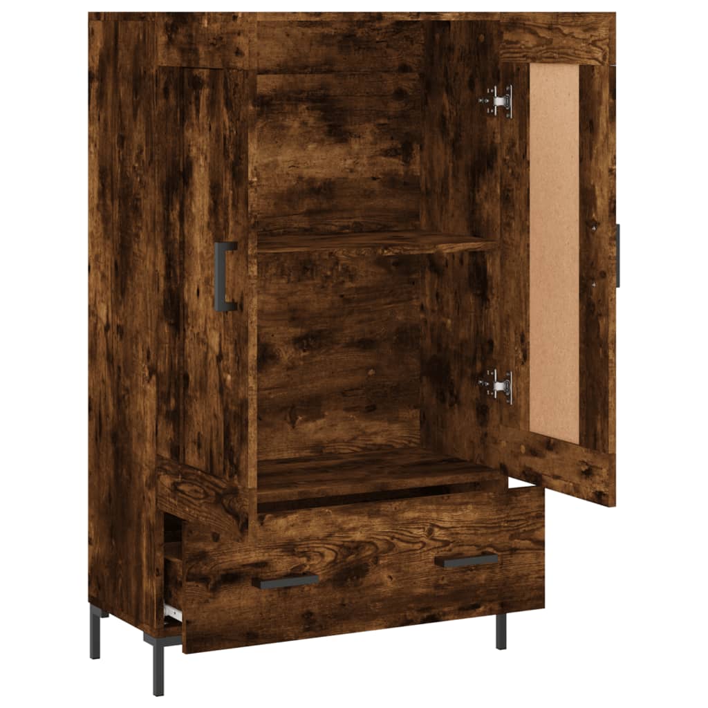 Chest of drawers, smoke oak, 69.5x31x115cm, engineered wood