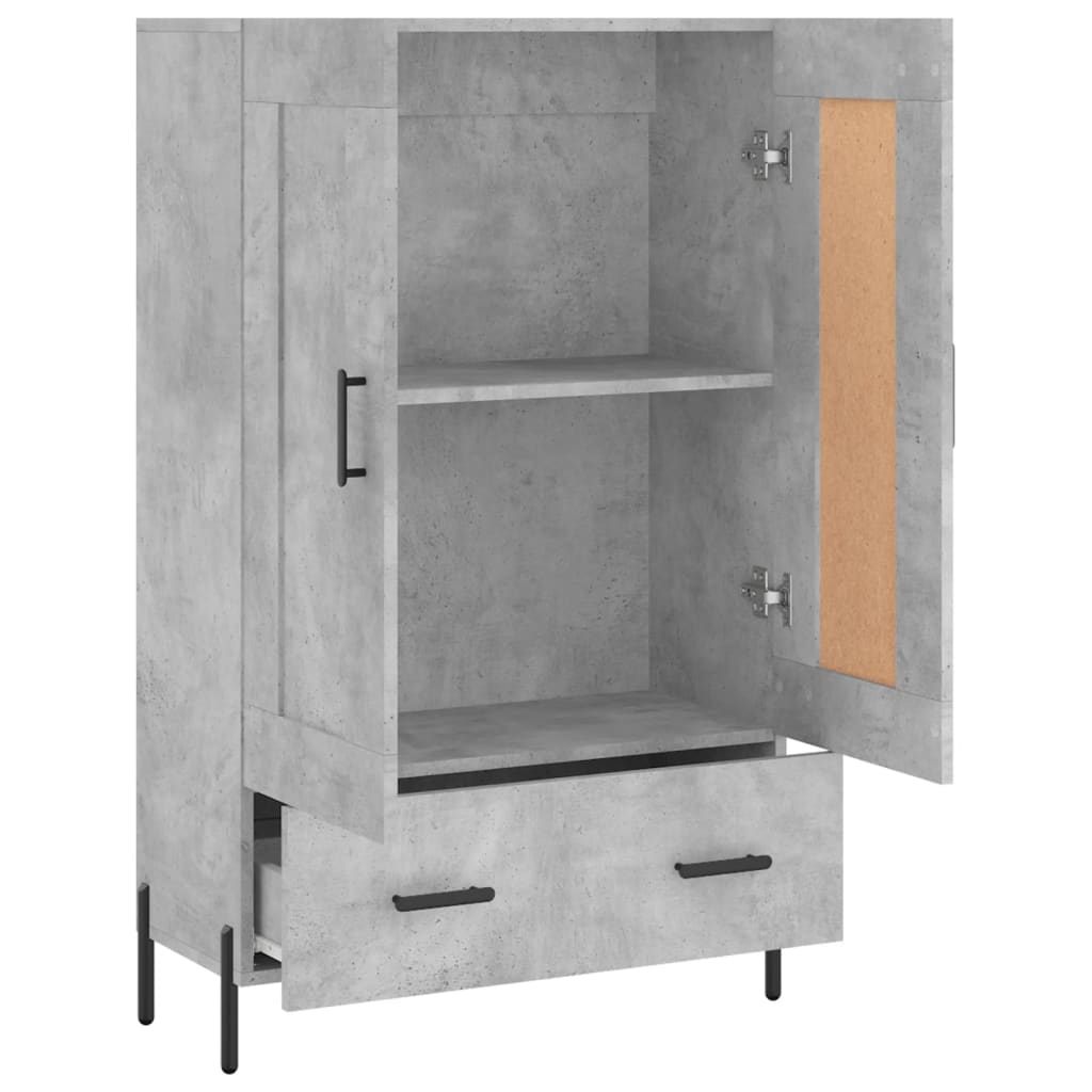 Chest of drawers, concrete grey, 69.5x31x115cm, engineered wood