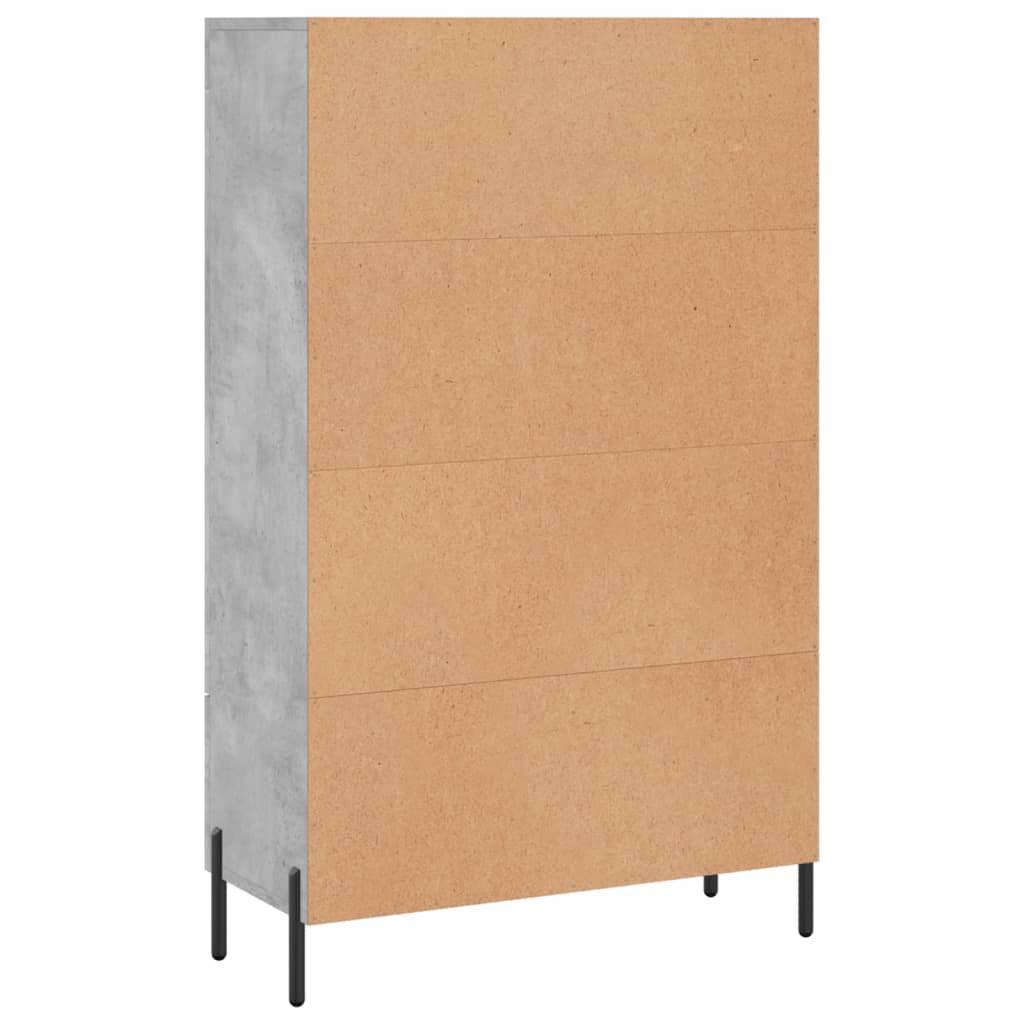 Chest of drawers, concrete grey, 69.5x31x115cm, engineered wood