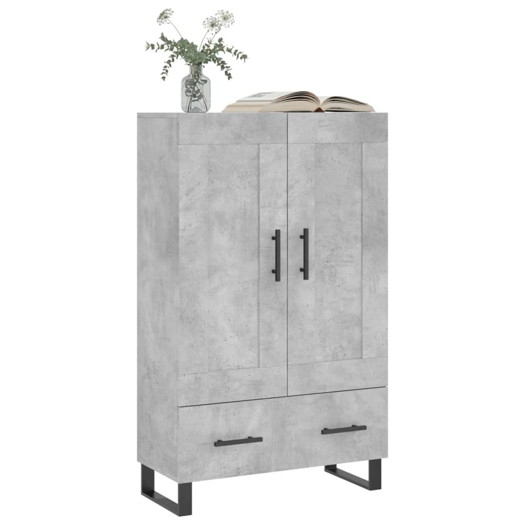 Chest of drawers, concrete grey, 69.5x31x115cm, engineered wood