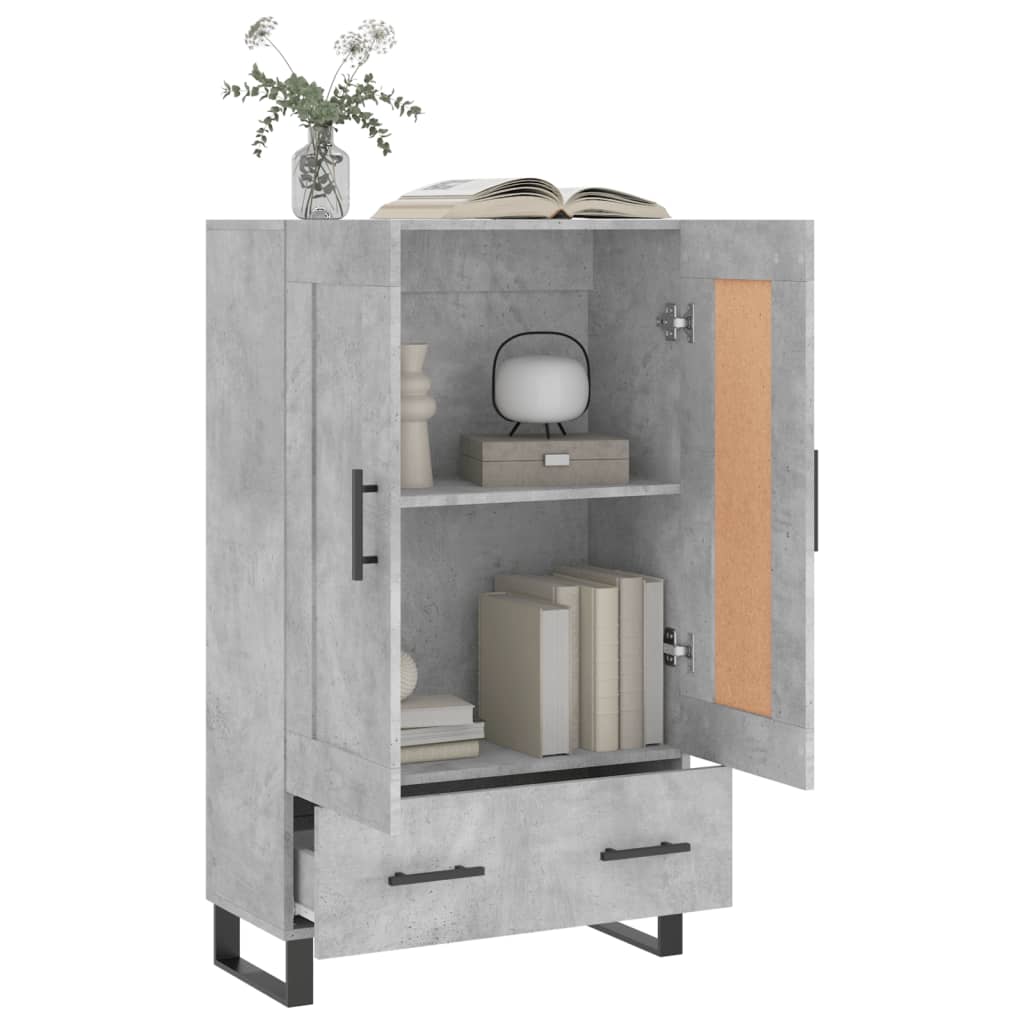 Chest of drawers, concrete grey, 69.5x31x115cm, engineered wood