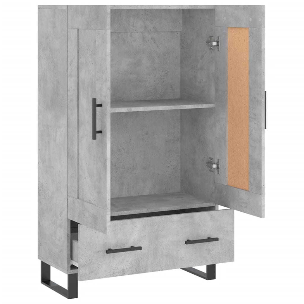 Chest of drawers, concrete grey, 69.5x31x115cm, engineered wood