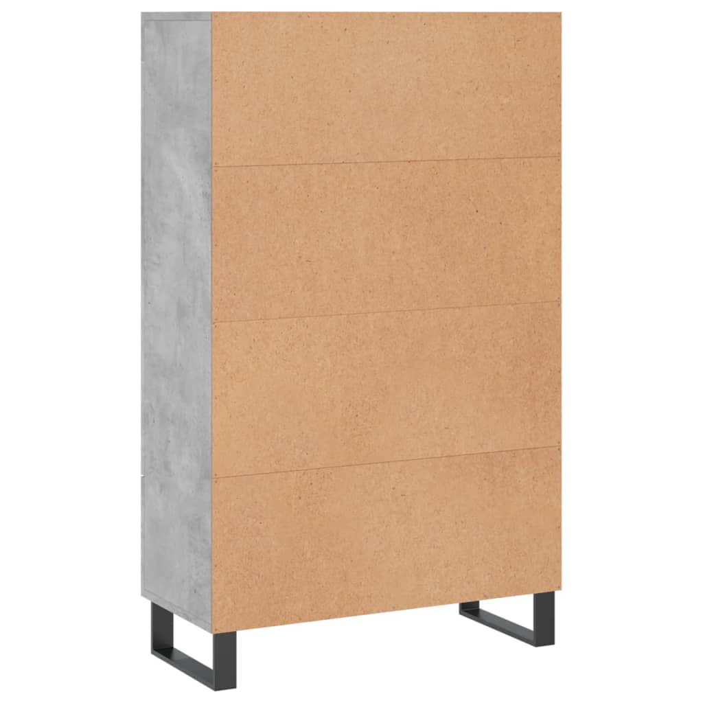Chest of drawers, concrete grey, 69.5x31x115cm, engineered wood