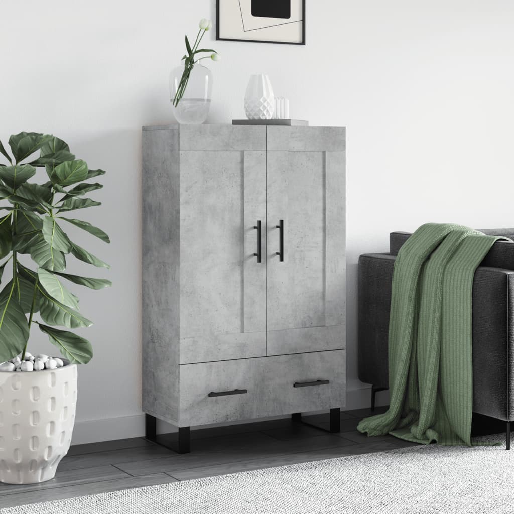 Chest of drawers, concrete grey, 69.5x31x115cm, engineered wood