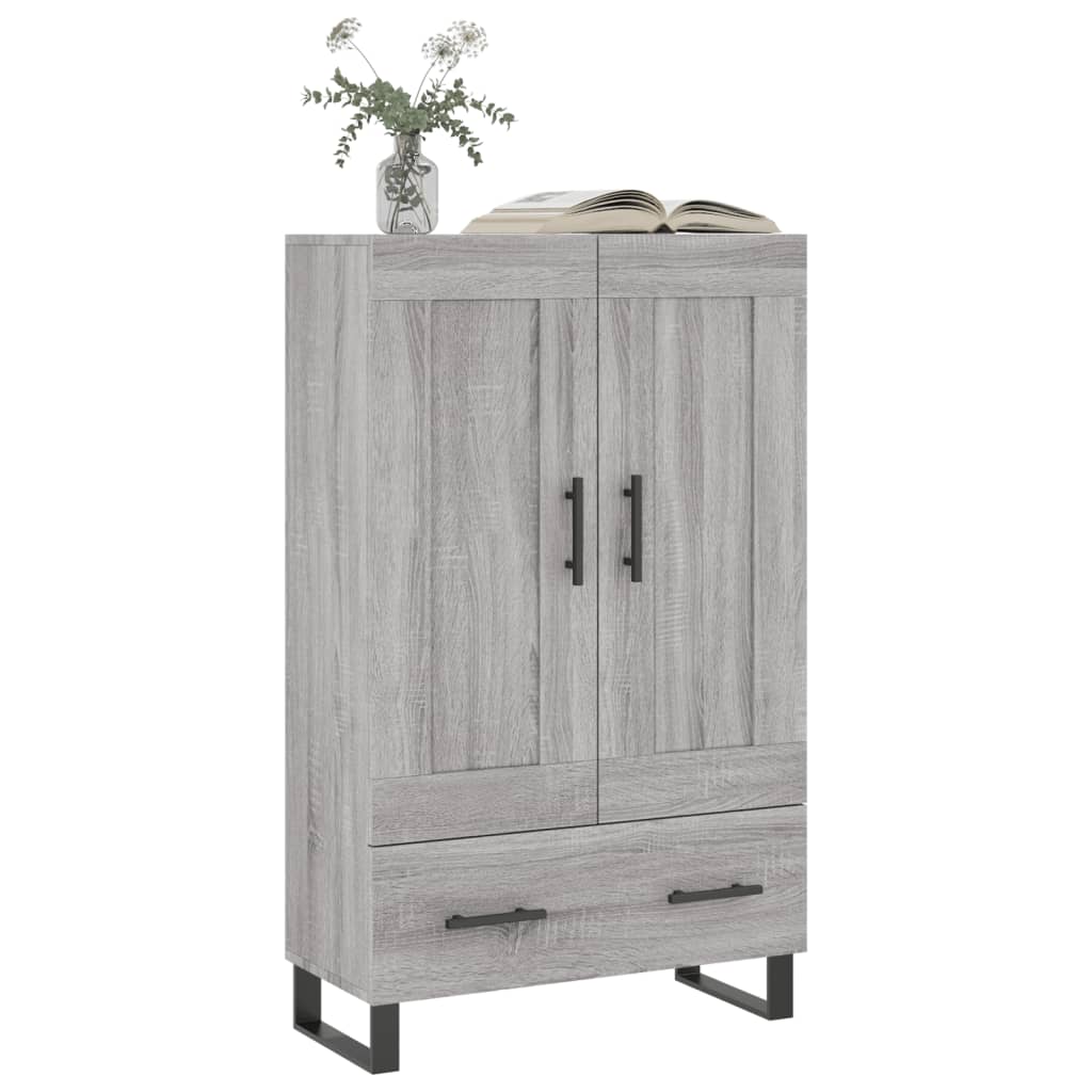 Chest of drawers, grey oak, 69.5x31x115cm, engineered wood