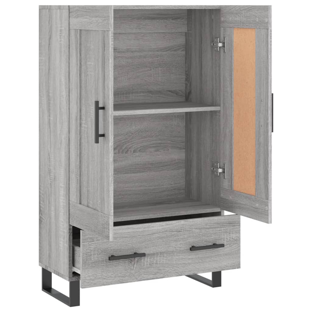 Chest of drawers, grey oak, 69.5x31x115cm, engineered wood