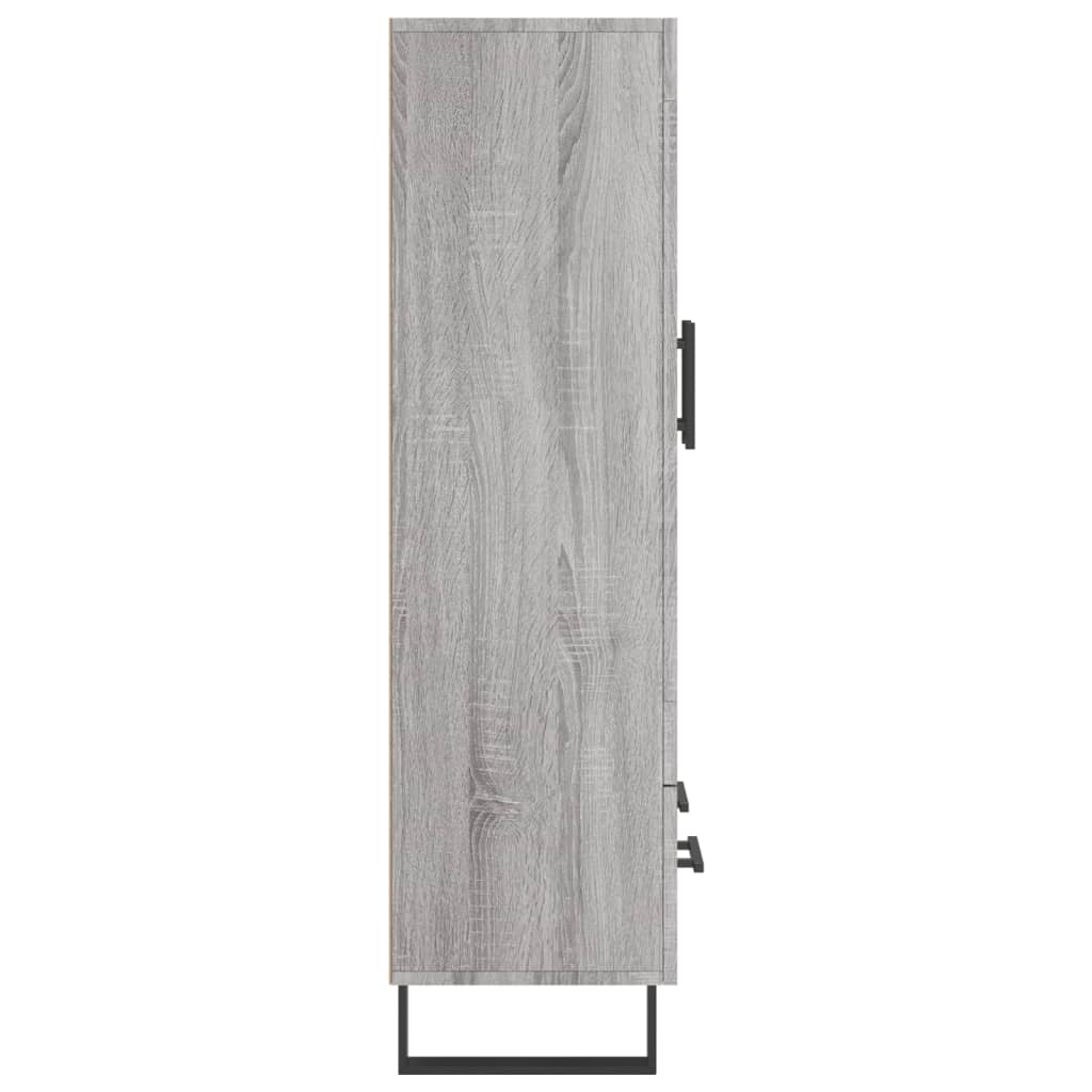 Chest of drawers, grey oak, 69.5x31x115cm, engineered wood
