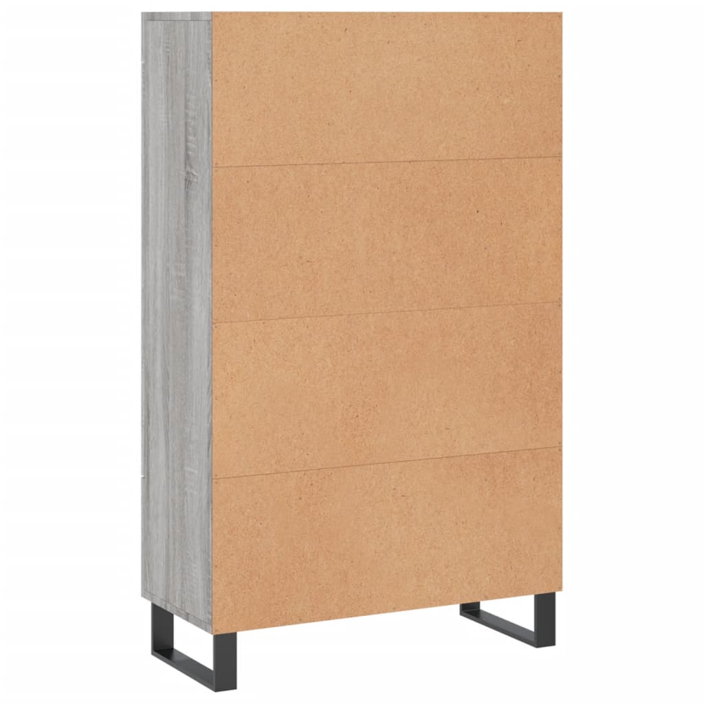 Chest of drawers, grey oak, 69.5x31x115cm, engineered wood