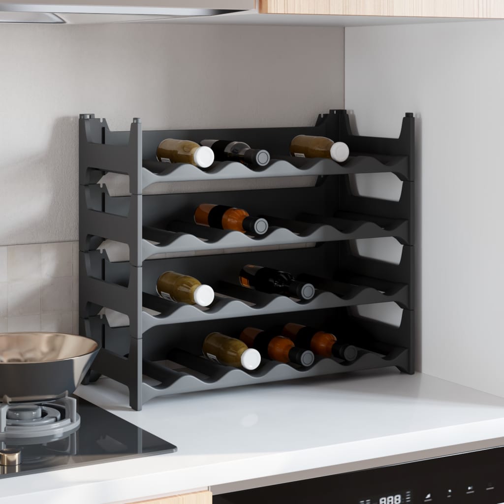 Wine rack for 24 bottles, PP, stackable