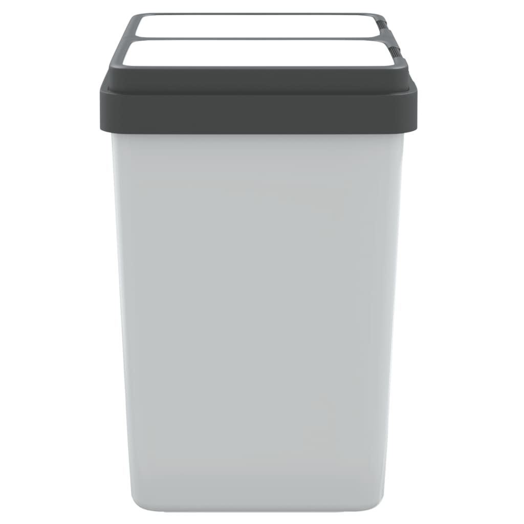 Dviguba šiukšliadėžė, baltos spalvos, 2x25l
