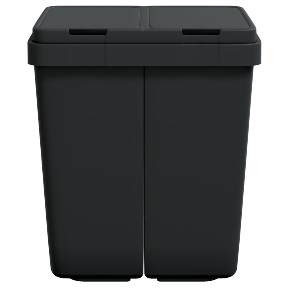 Dviguba šiukšliadėžė, antracito spalvos, 2x25l