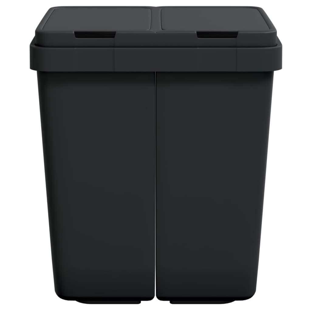 Divkārša atkritumu tvertne, antracīta krāsā, 2x25 l