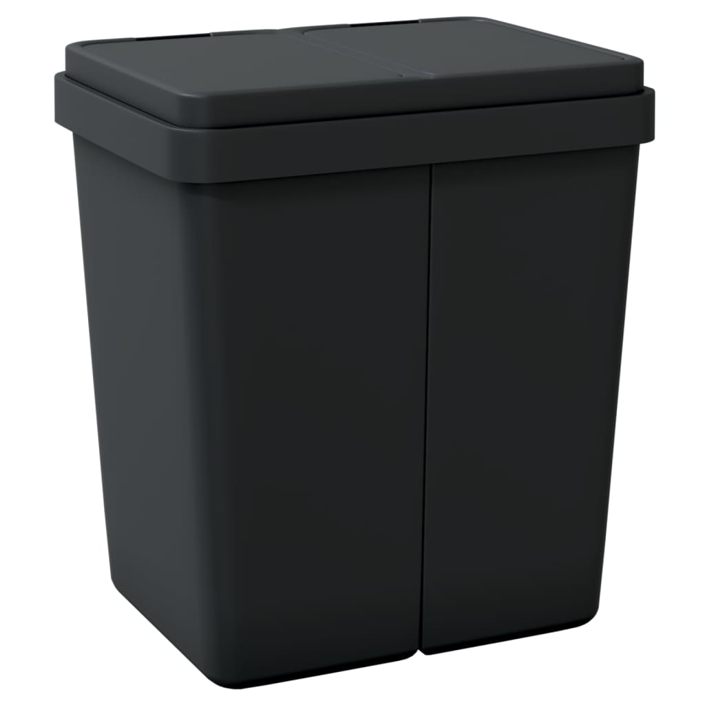 Divkārša atkritumu tvertne, antracīta krāsā, 2x25 l