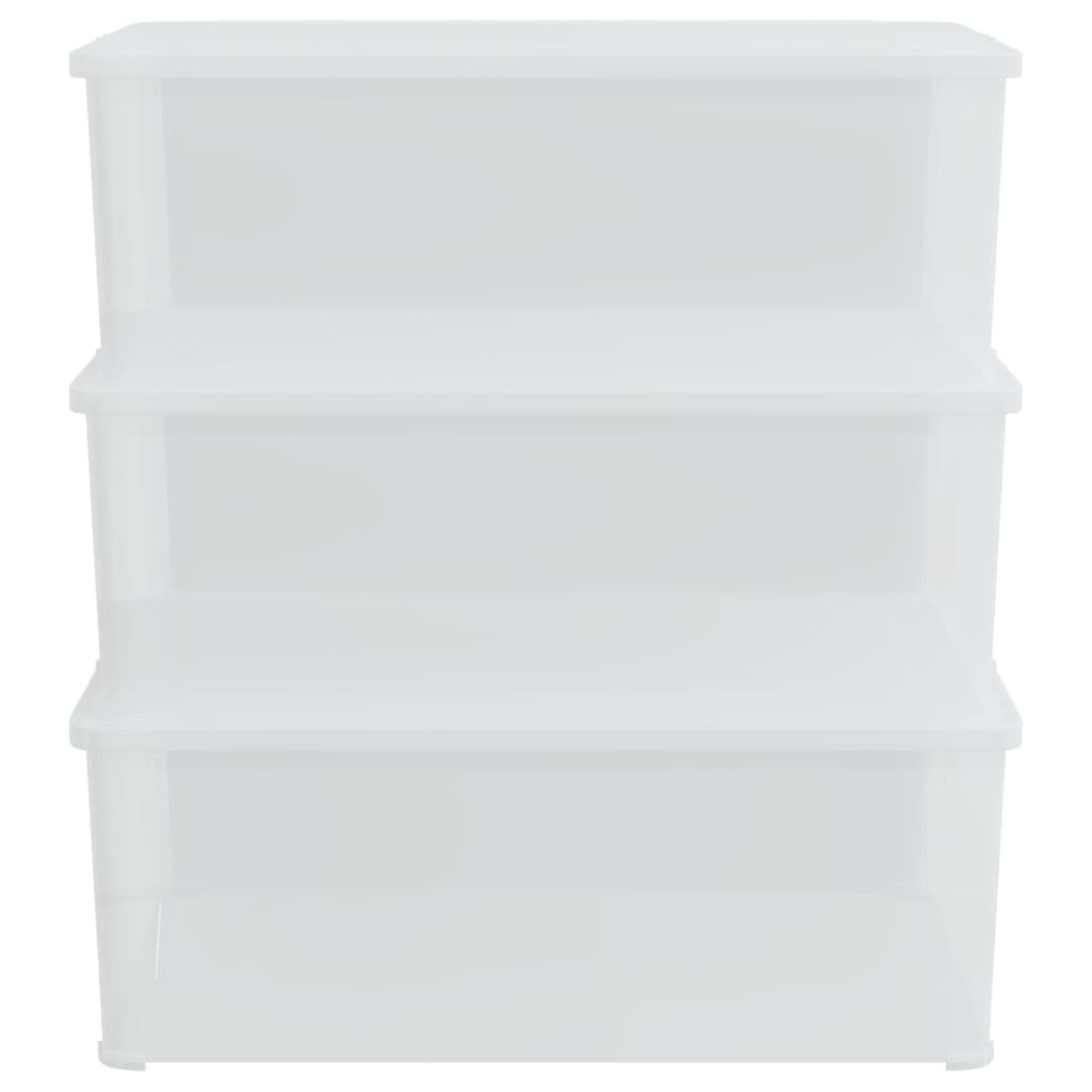 Plastic storage boxes, 3 pcs., 10l, stackable