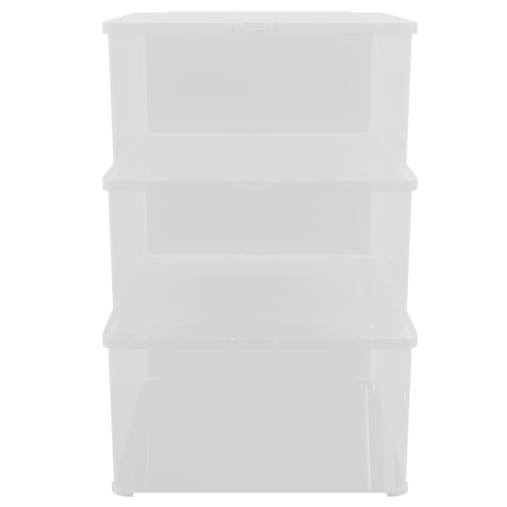 Plastic storage boxes, 3 pcs., 10l, stackable