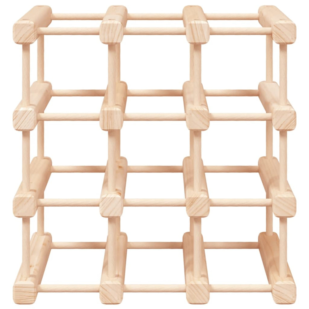 Vyno laikiklis 12 butelių, 36x23x36cm, pušies medienos masyvas