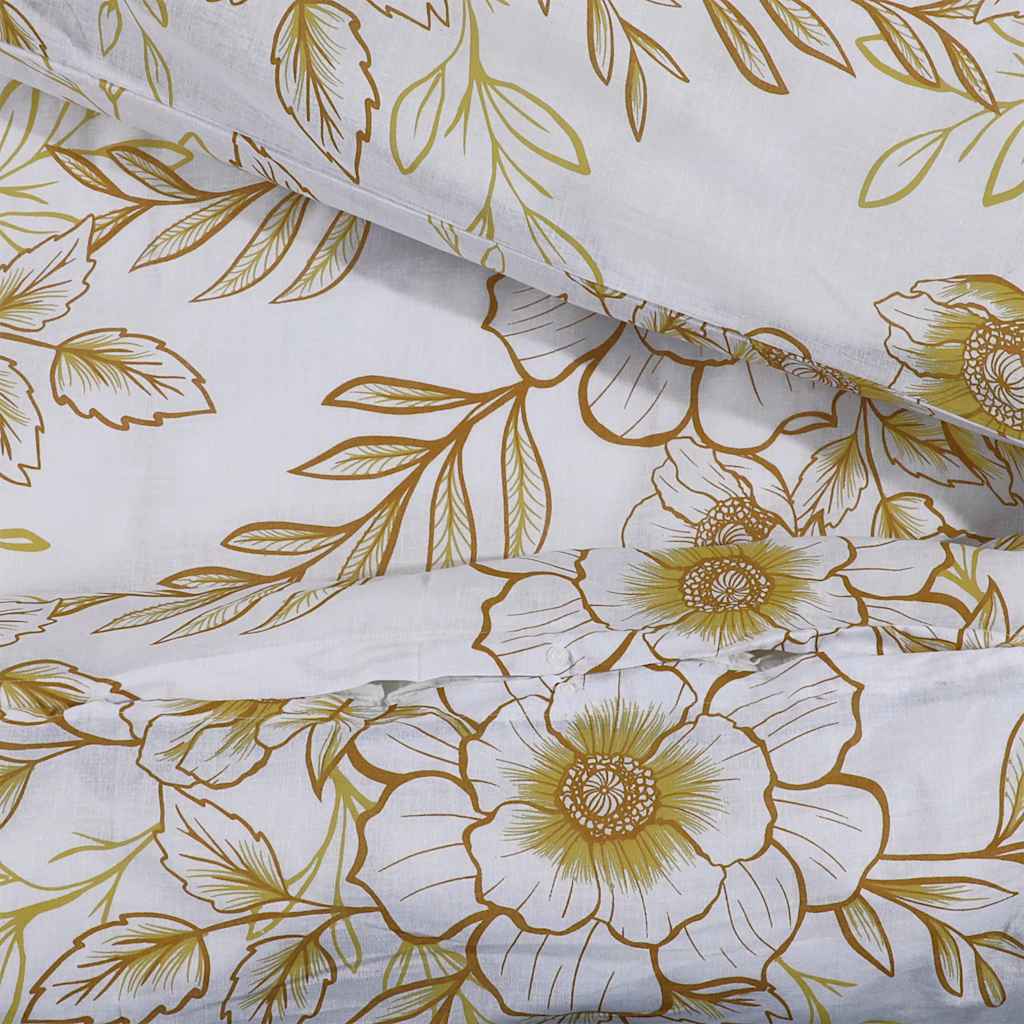 Duvet cover set, white and brown, 260x220cm, cotton