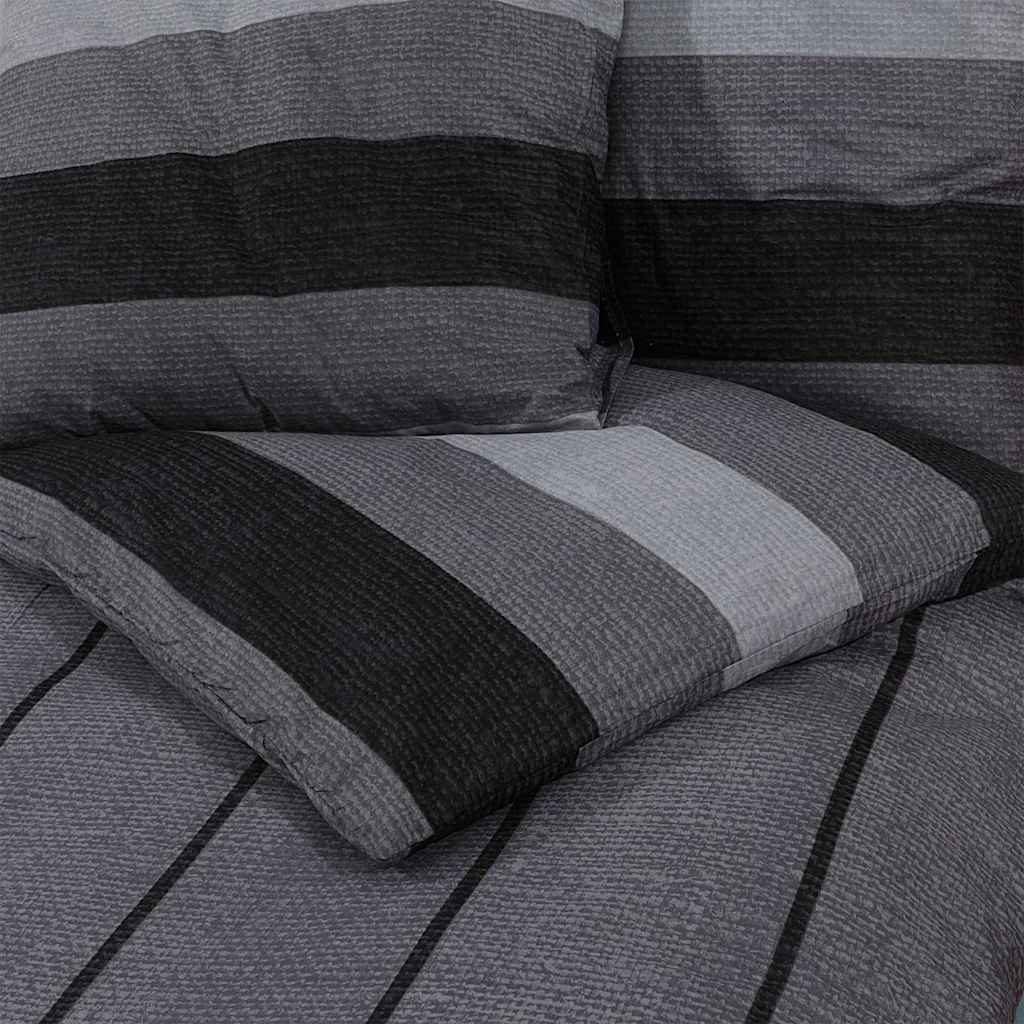 Duvet cover set, dark grey, 200x200cm, cotton