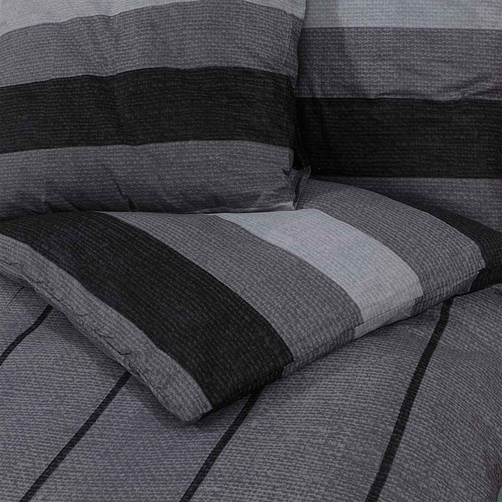 Duvet cover set, dark grey, 200x200cm, cotton