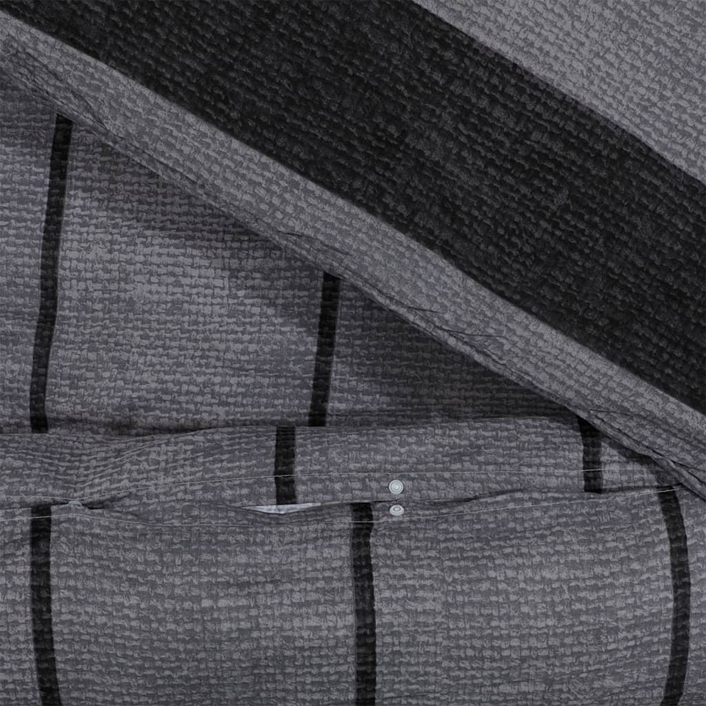 Duvet cover set, dark grey, 220x240cm, cotton