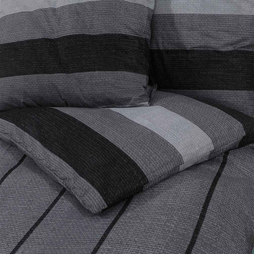 Duvet cover set, dark grey, 220x240cm, cotton