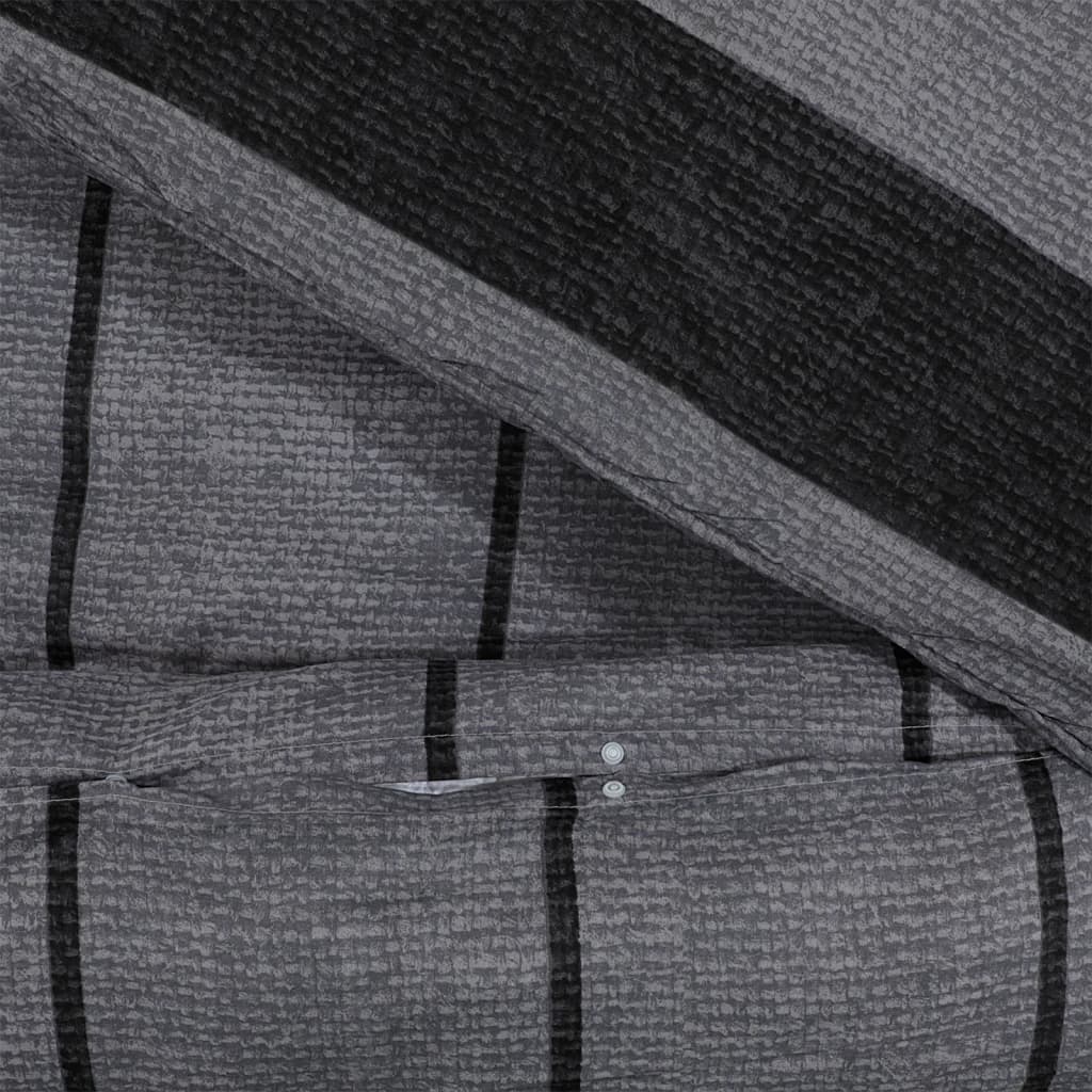 Duvet cover set, dark grey, 200x220cm, cotton