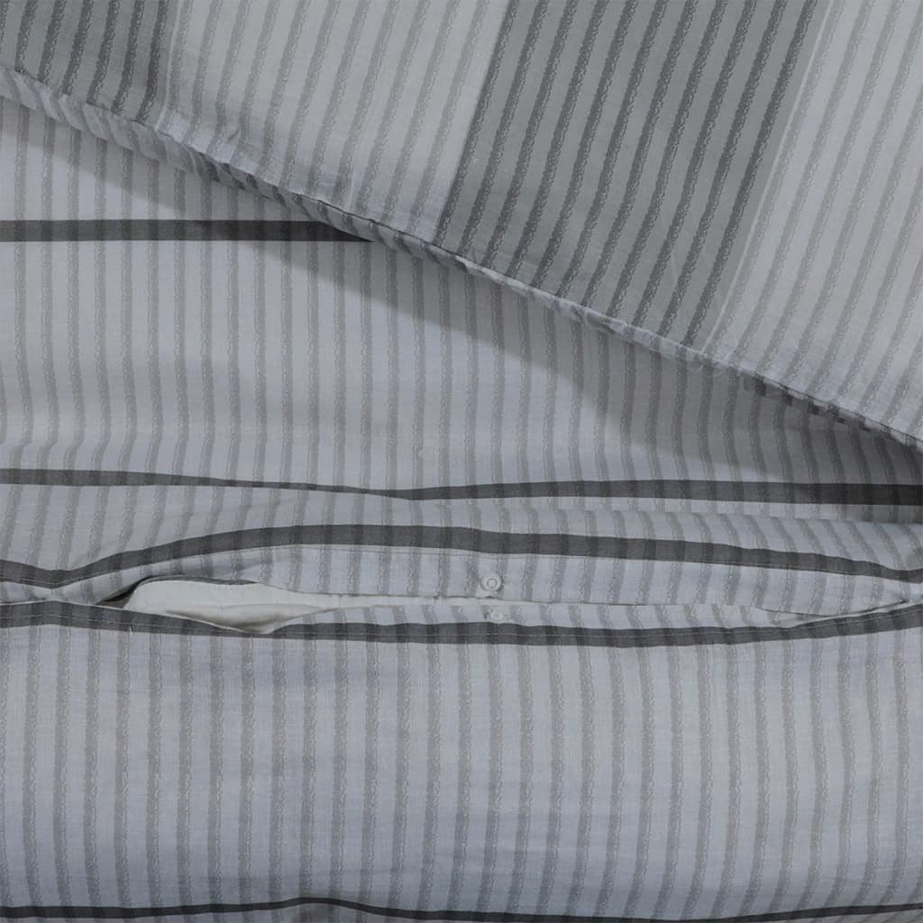 Duvet cover set, grey, 240x220cm, cotton