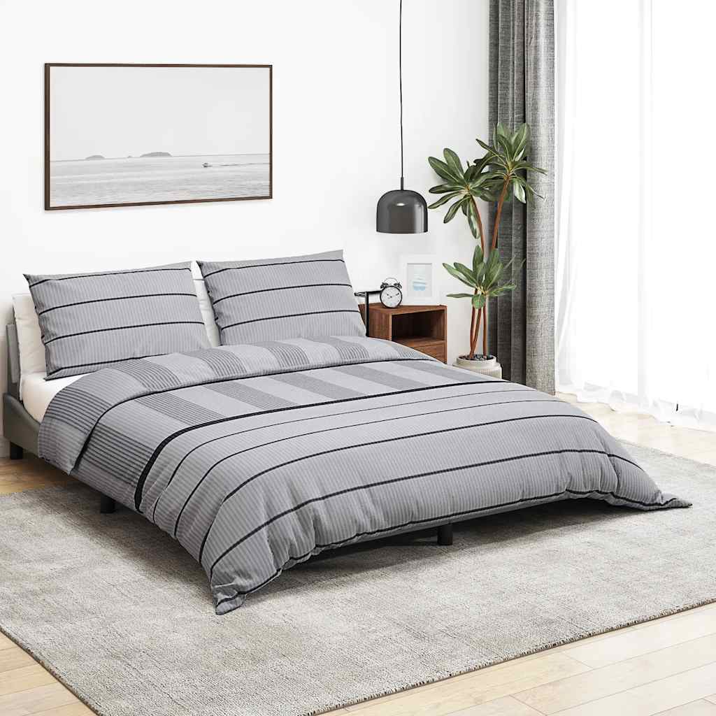 Duvet cover set, grey, 240x220cm, cotton