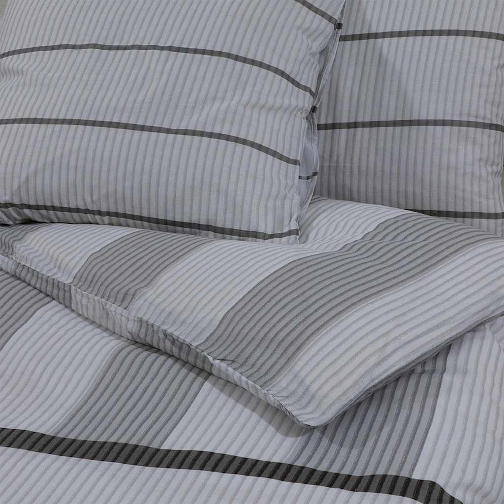 Bed linen set, grey, 200x220cm, cotton