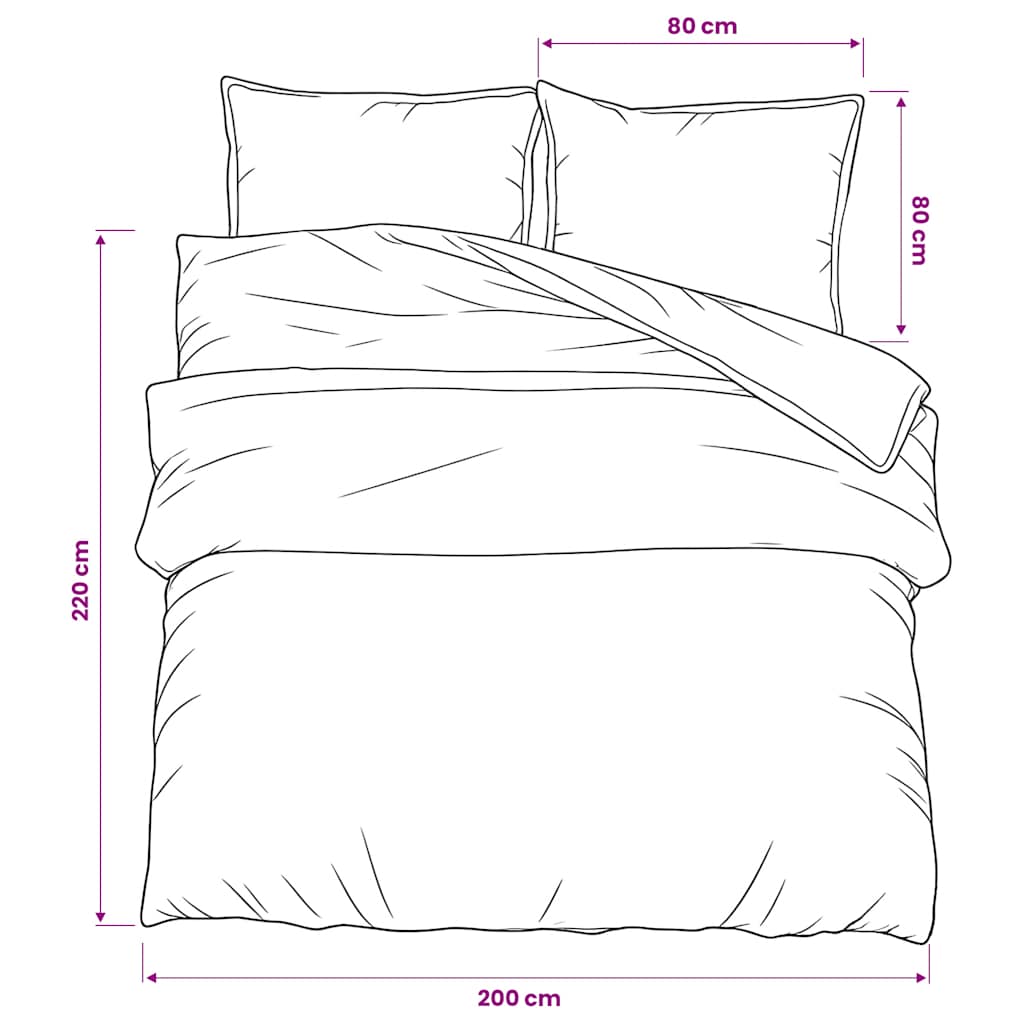 Bed linen set, grey, 200x220cm, cotton