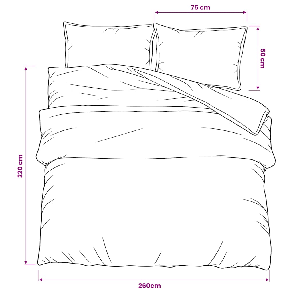 Duvet cover set, grey, 260x220cm, cotton